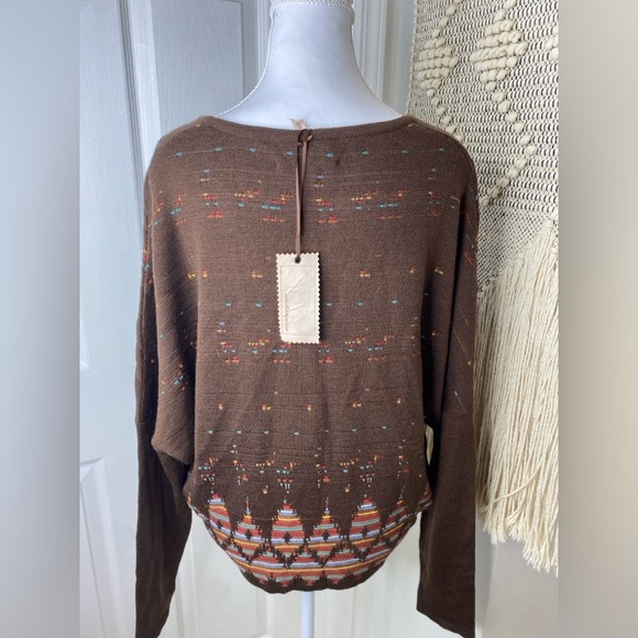 NWT AINSLEY Brown Wool V-Neck Sweater - Picture 5 of 7